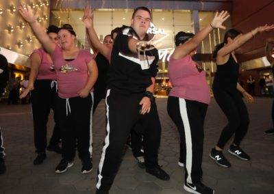 Down for Dance dancers with Downs Syndrome hold a flash mob outside of the AMC theater at Universal Citywalk